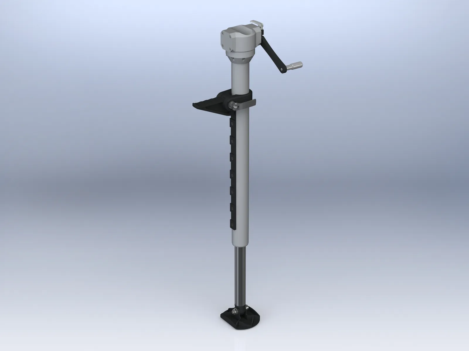 Model 3D podnośnika z korbą